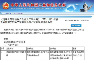 奇瑞新能源前8月銷(xiāo)量同比增長(zhǎng)231%，加速布局道路機(jī)動(dòng)車(chē)輛生產(chǎn)